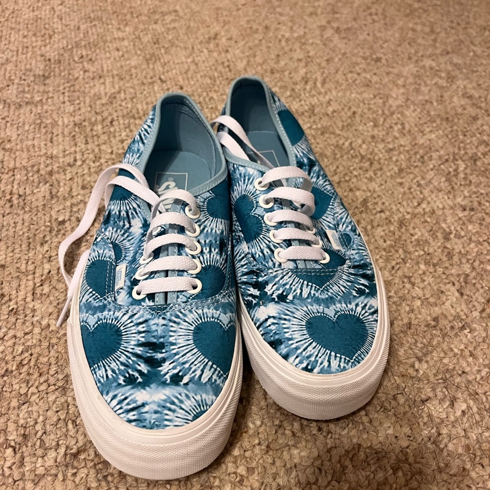 Vans Limited Edition Tie-Dye Blue Heart Sneakers